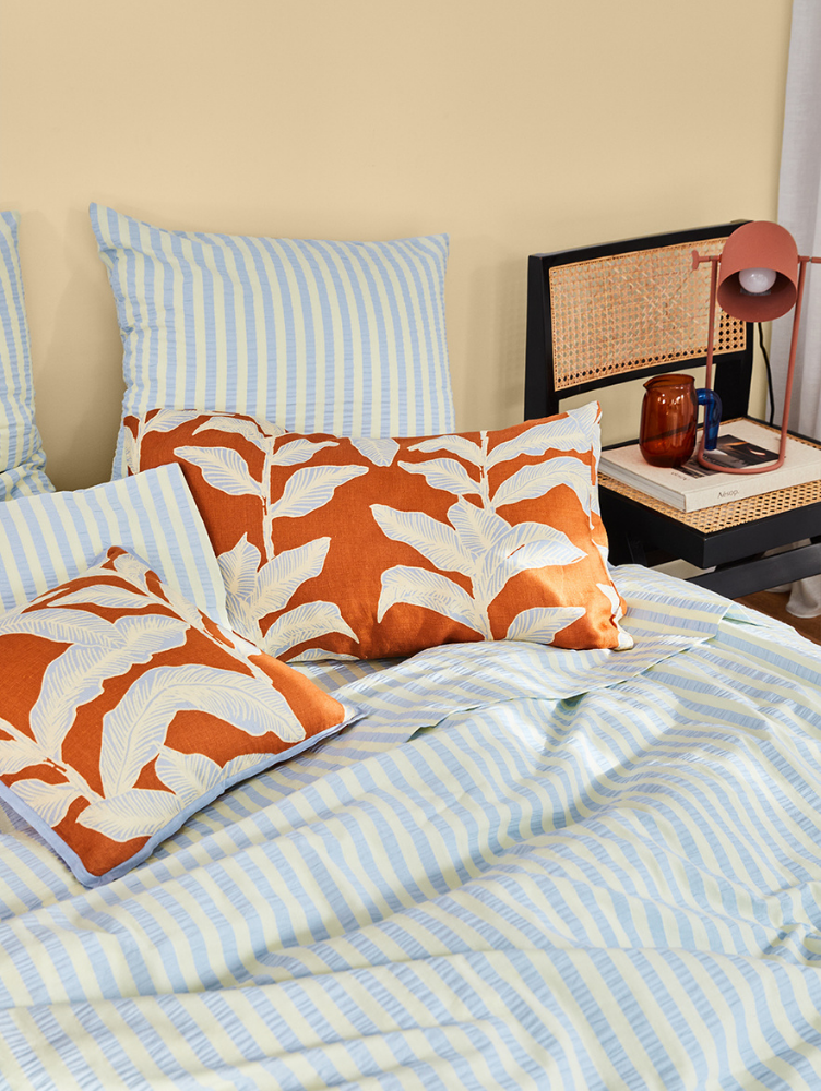 Drap contour ''Butter Blue Seersucker'' Fitted Sheet - Mosey Me