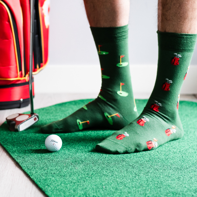 Chaussette homme 'Golf Clubs & Green' Socks - Friday Sock Co.