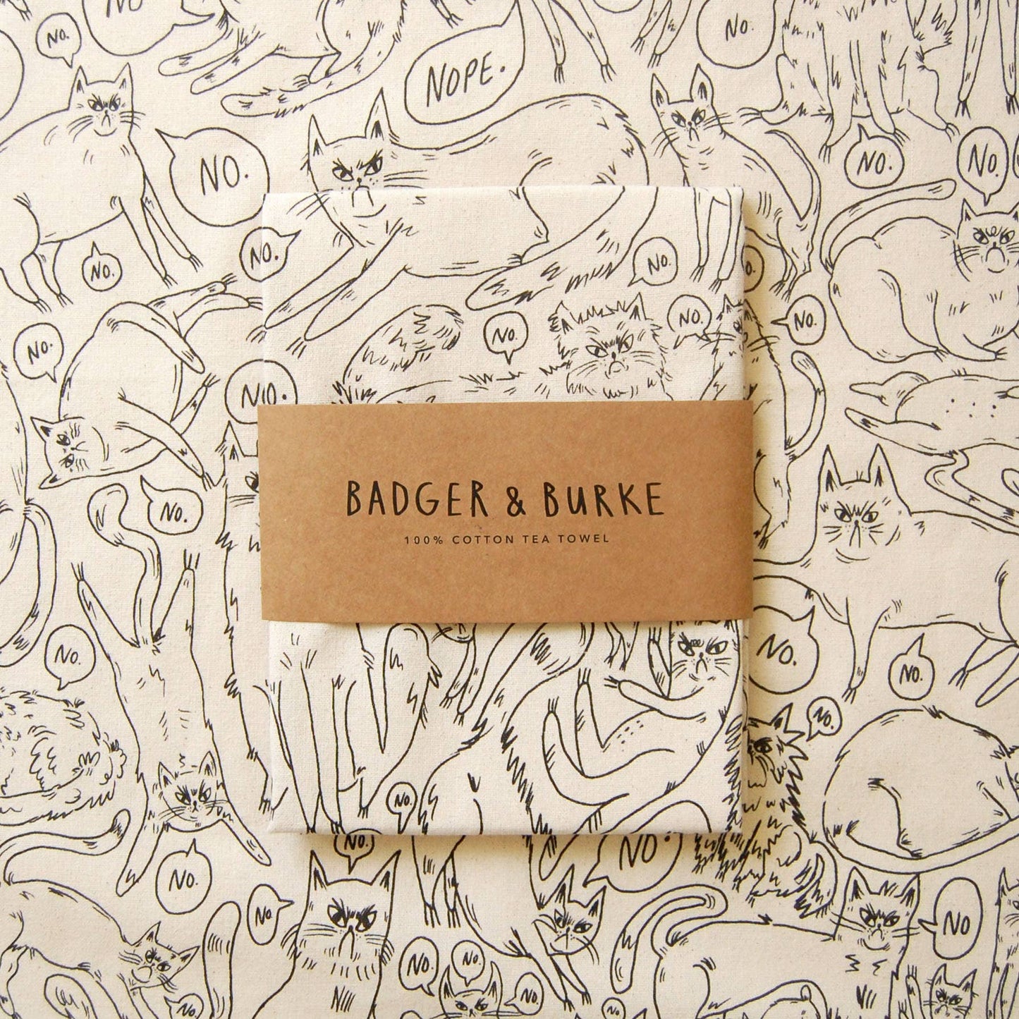 Linge vaisselle Snitty Kitty "NO NO NO" Tea Towel - Badger & Burke