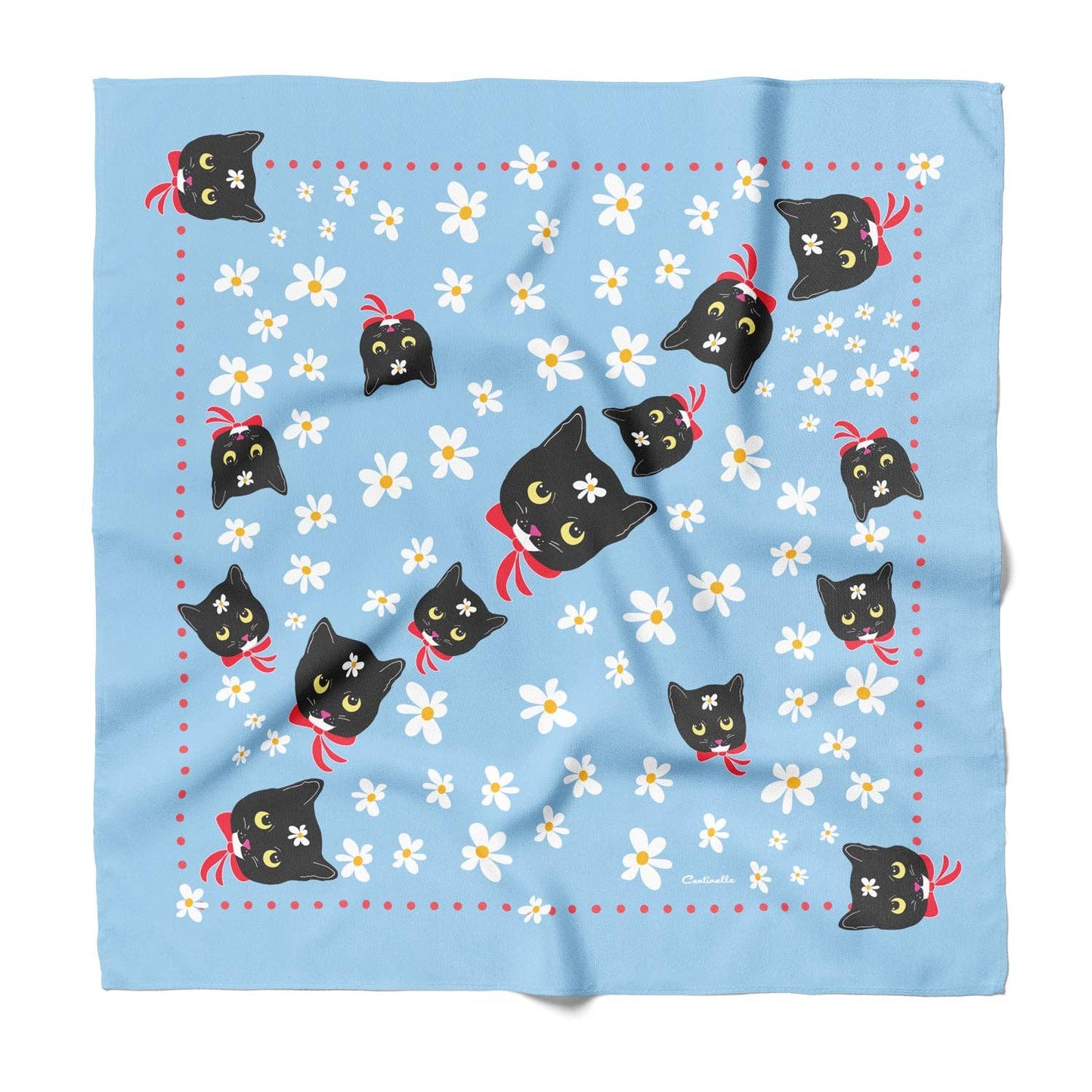 Foulard en coton et soie  'NAOKO CAT' cotton Silk Bandana- Centinelle