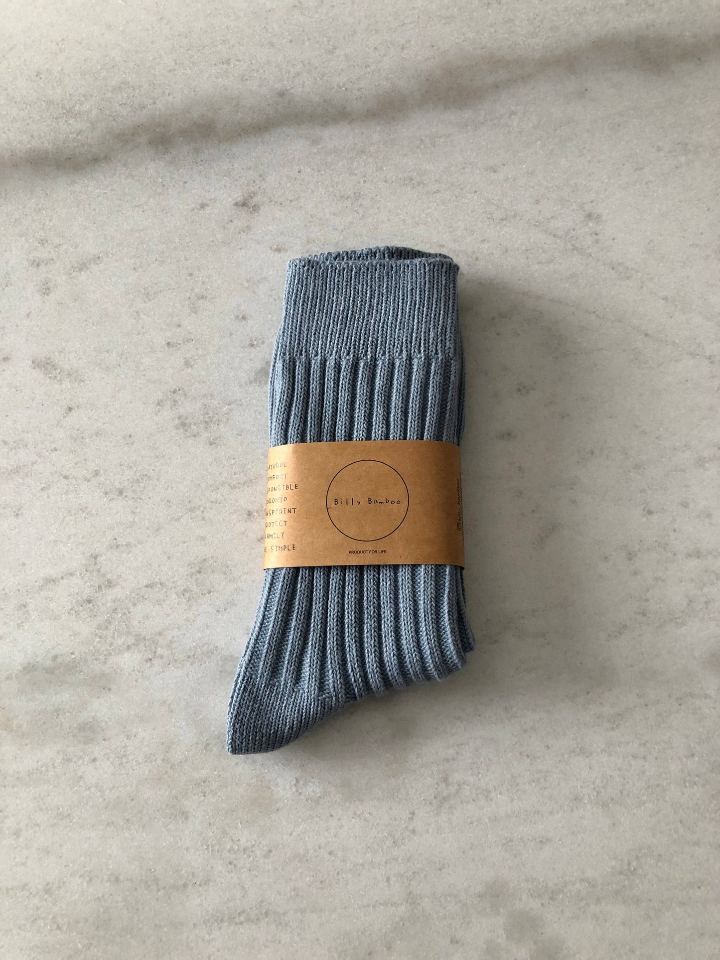 Chaussettes hautes en coton côtelé - Ribbed Cotton High Socks - Billy Bamboo