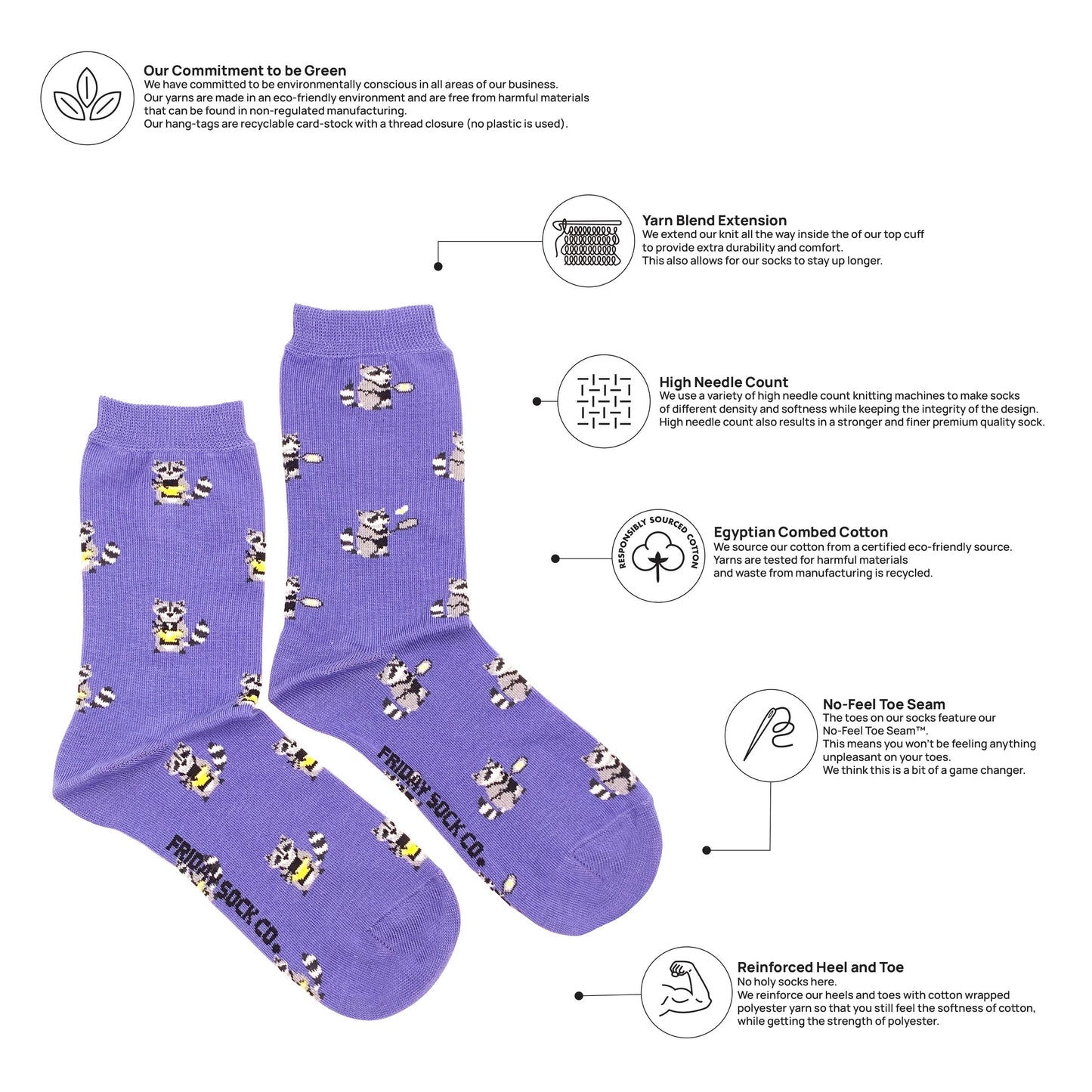 Chaussette 'Raccoon Cooking' Socks - Friday Sock Co.