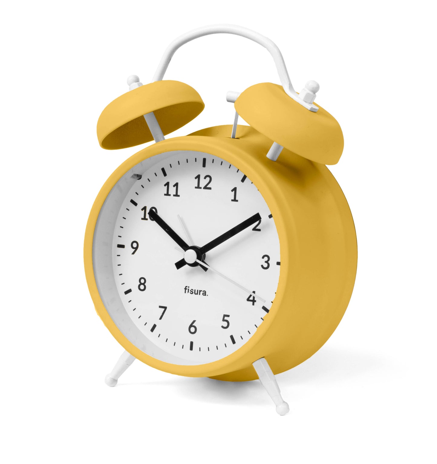 Réveil rétro jaune et blanc - Alarm Clock - Retro Yellow & White - Fisura