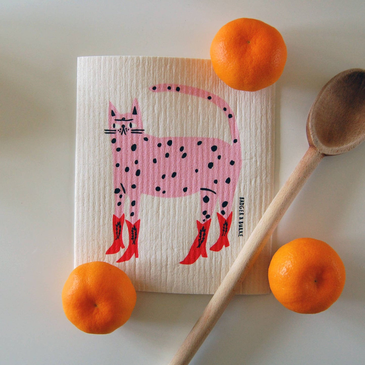 Essuie-Tout reutilisable Cowboy Kitty Swedish Sponge Cloth - Badger & Burke