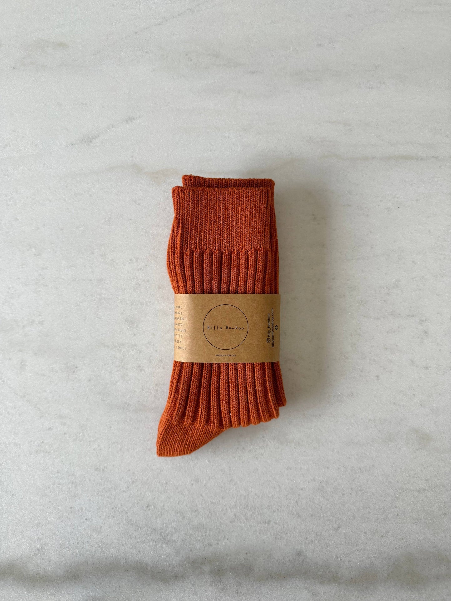 Chaussettes hautes en coton côtelé - Ribbed Cotton High Socks - Billy Bamboo