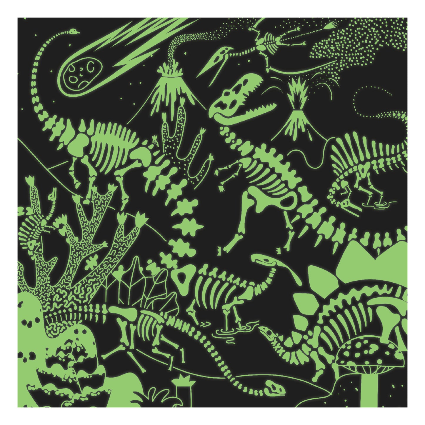 Puzzle Dinosaures 500 morceaux Glow in the Dark - Mudpuppy
