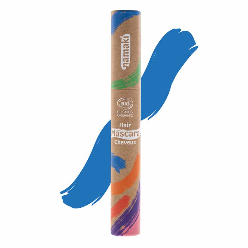 tube de mascara pour cheveux naturel bleu