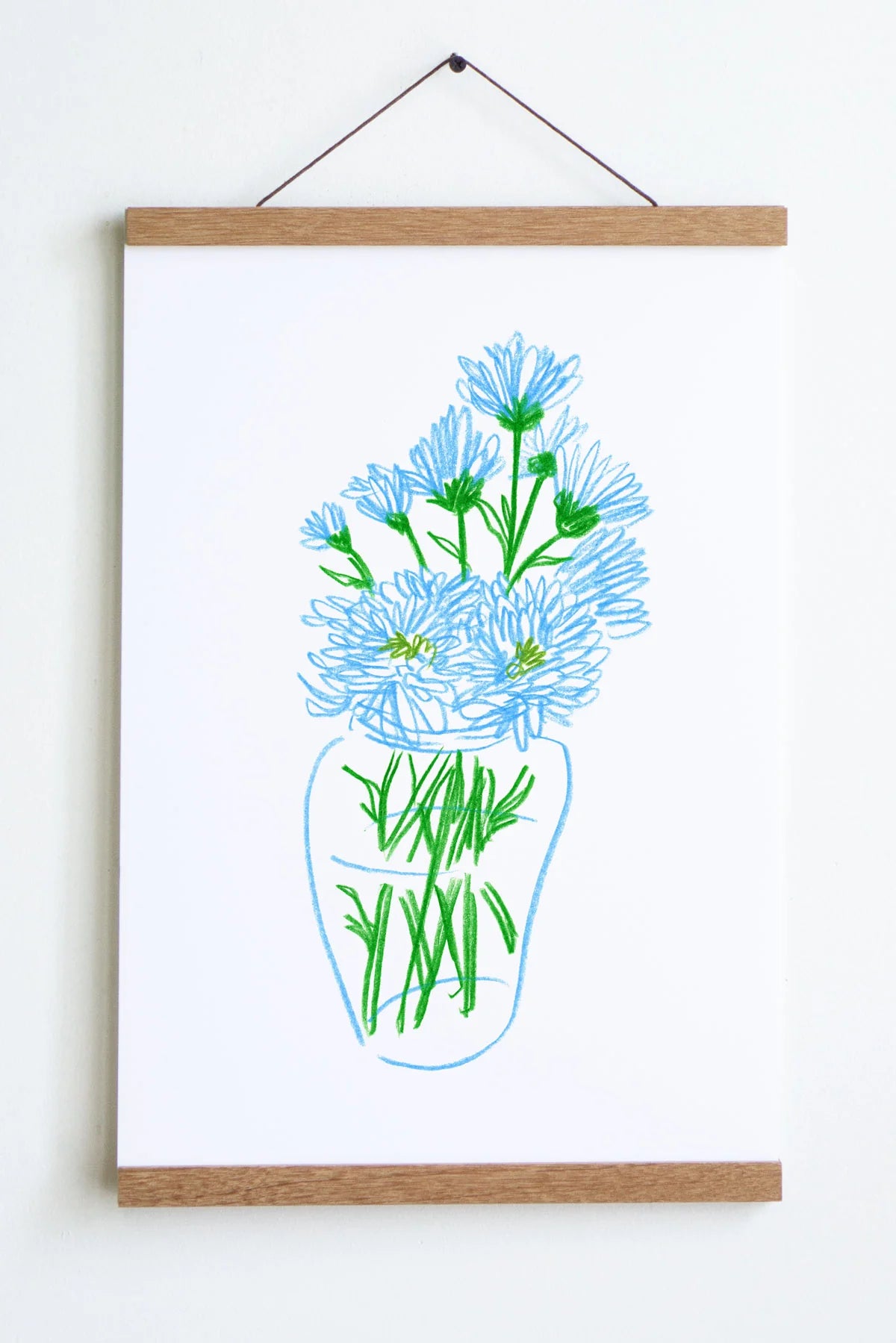Affiche vase fleurs - Stay home club