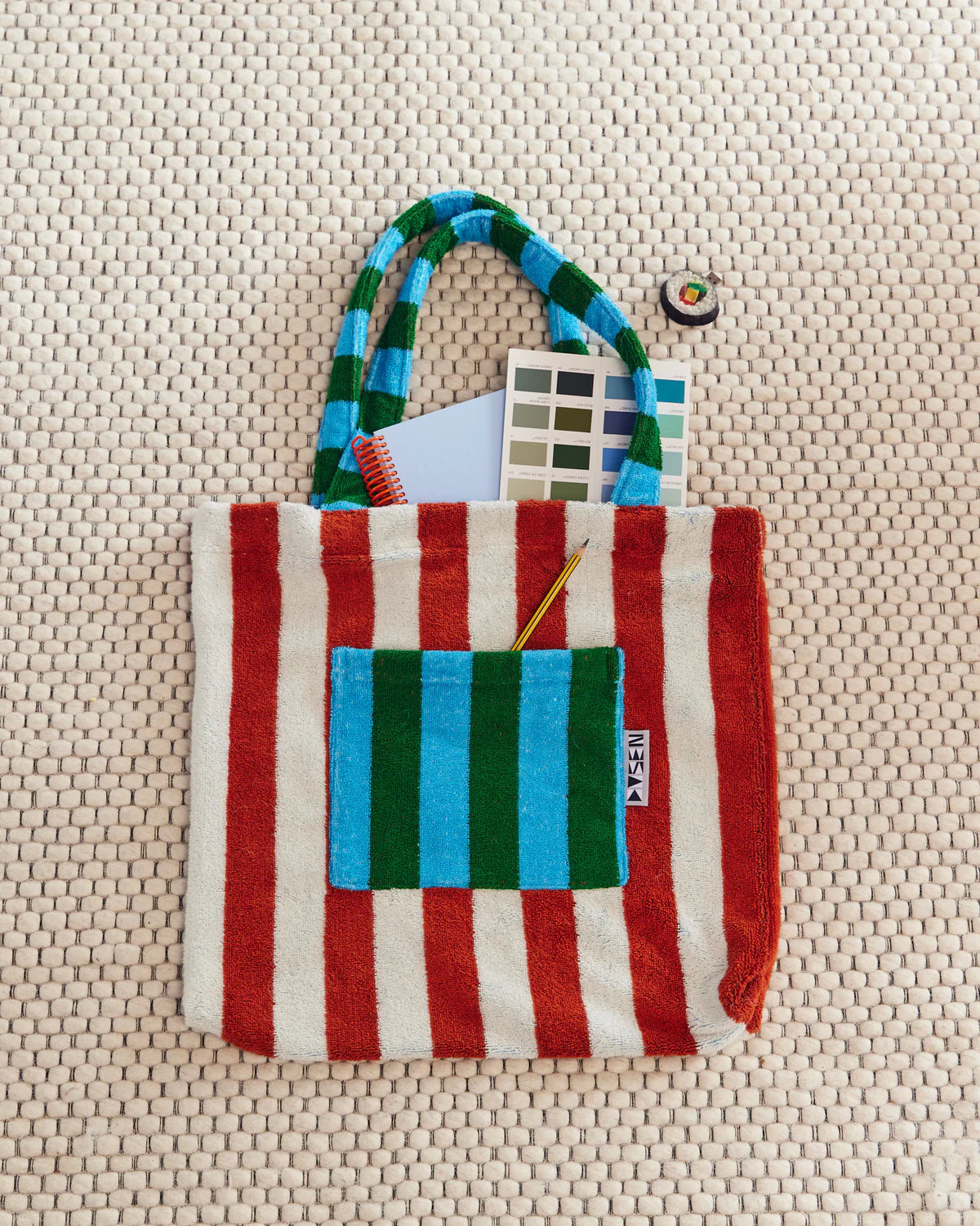 Sac en tissu éponge Terry Tote Field Stripe - Dusen Dusen