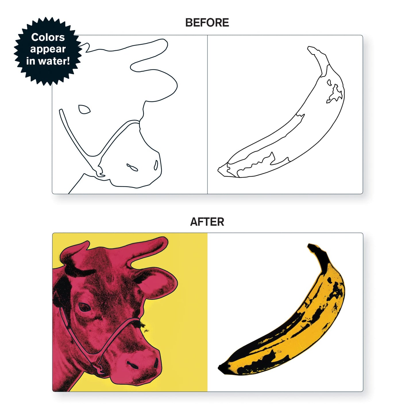 Andy Warhol livre magique pour le bain - Color Magic Bath Book - Mudpuppy