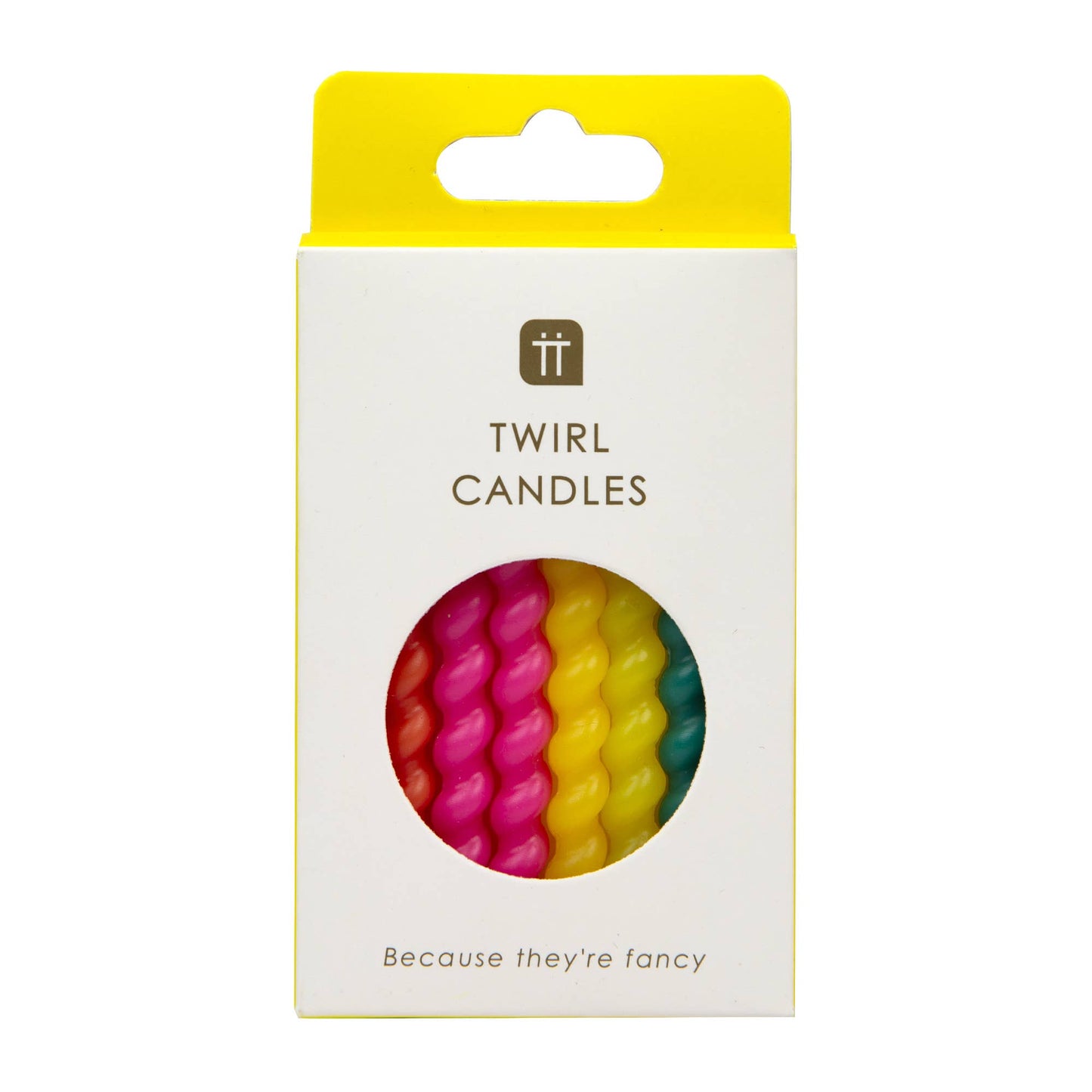 Bougies d'anniversaire torsadées arc-en-ciel, paquet de 8 twirl candles