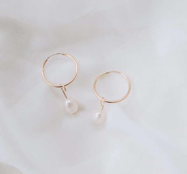 Eleanor removable pearl earrings-Plum