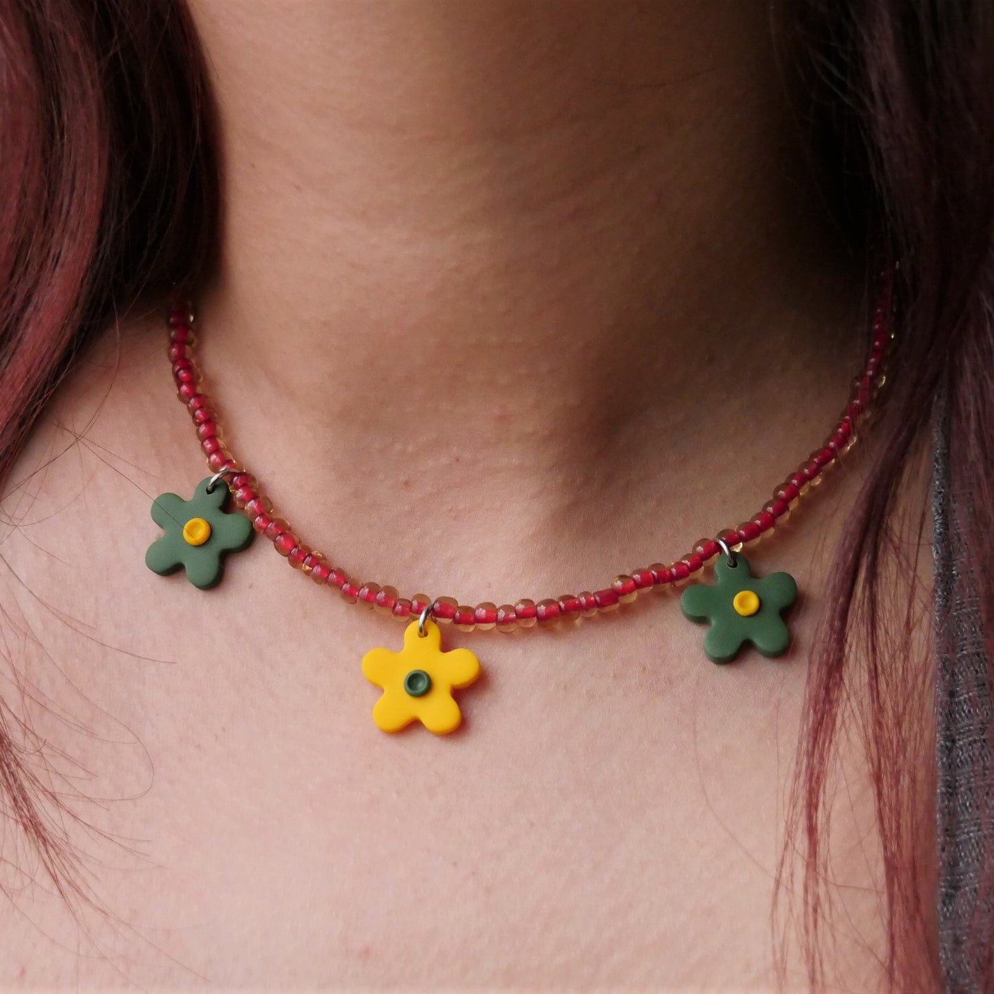 Collier perles - Crocodile Agile