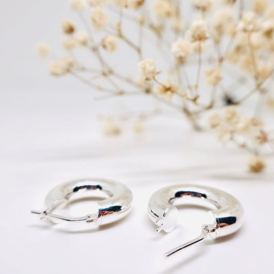 Boucles argent creoles tubes Kennedy - Plum