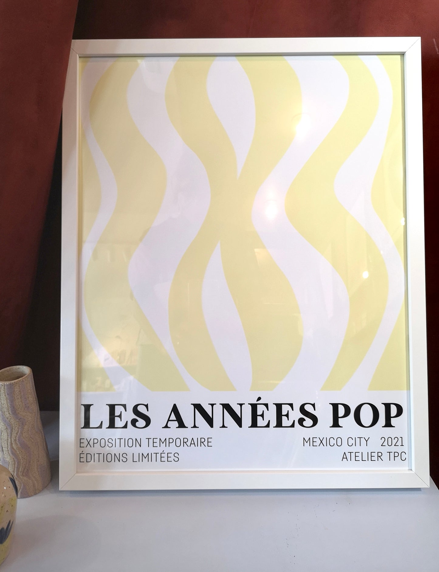 Illustration encadrée TPC Les années Pop Jaune groovy - The Printable Concept