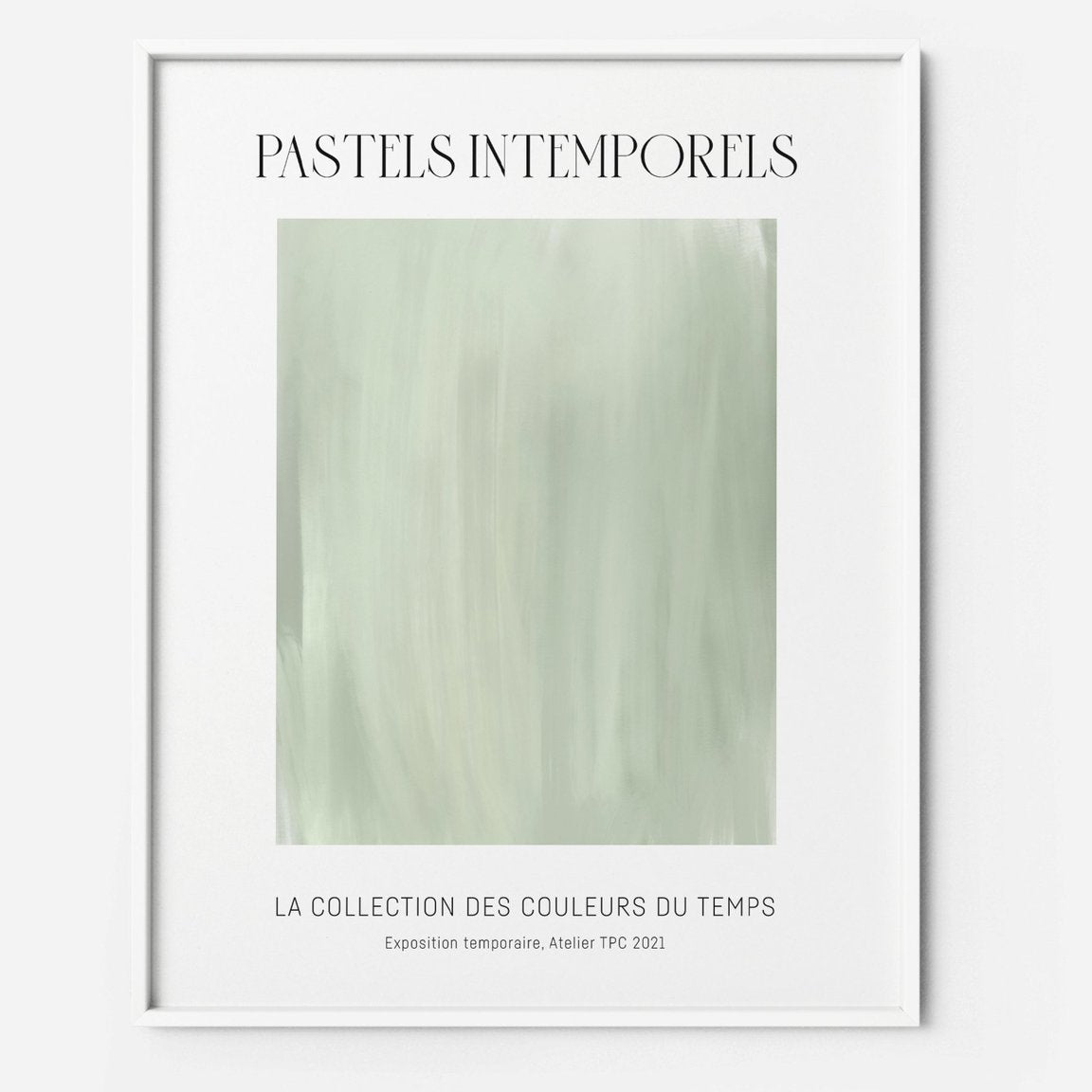Illustration encadrée Pastels intemporels Vert - The Printable Concept