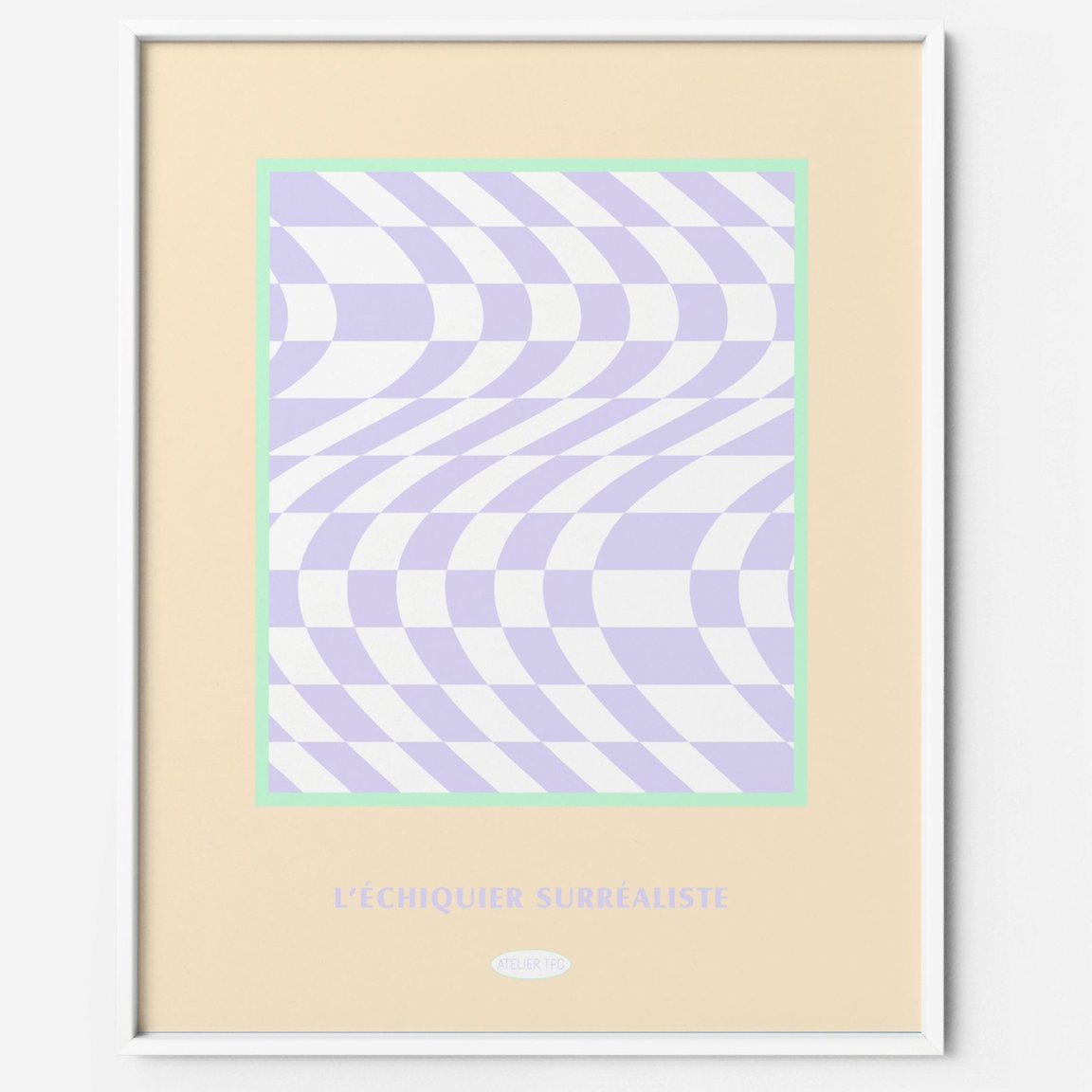 Illustration Échiquier surréaliste encadrée - TPC