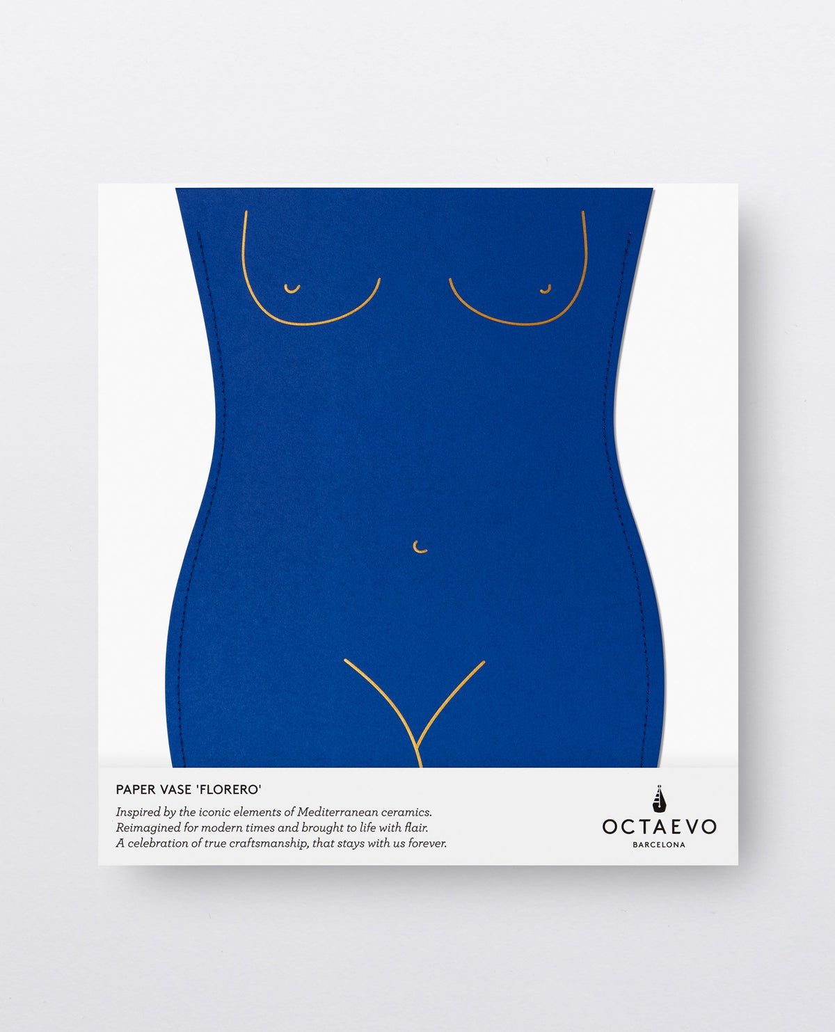 Vase en papier pour fleurs fraîches et séchés Venus bleue - Octaevo