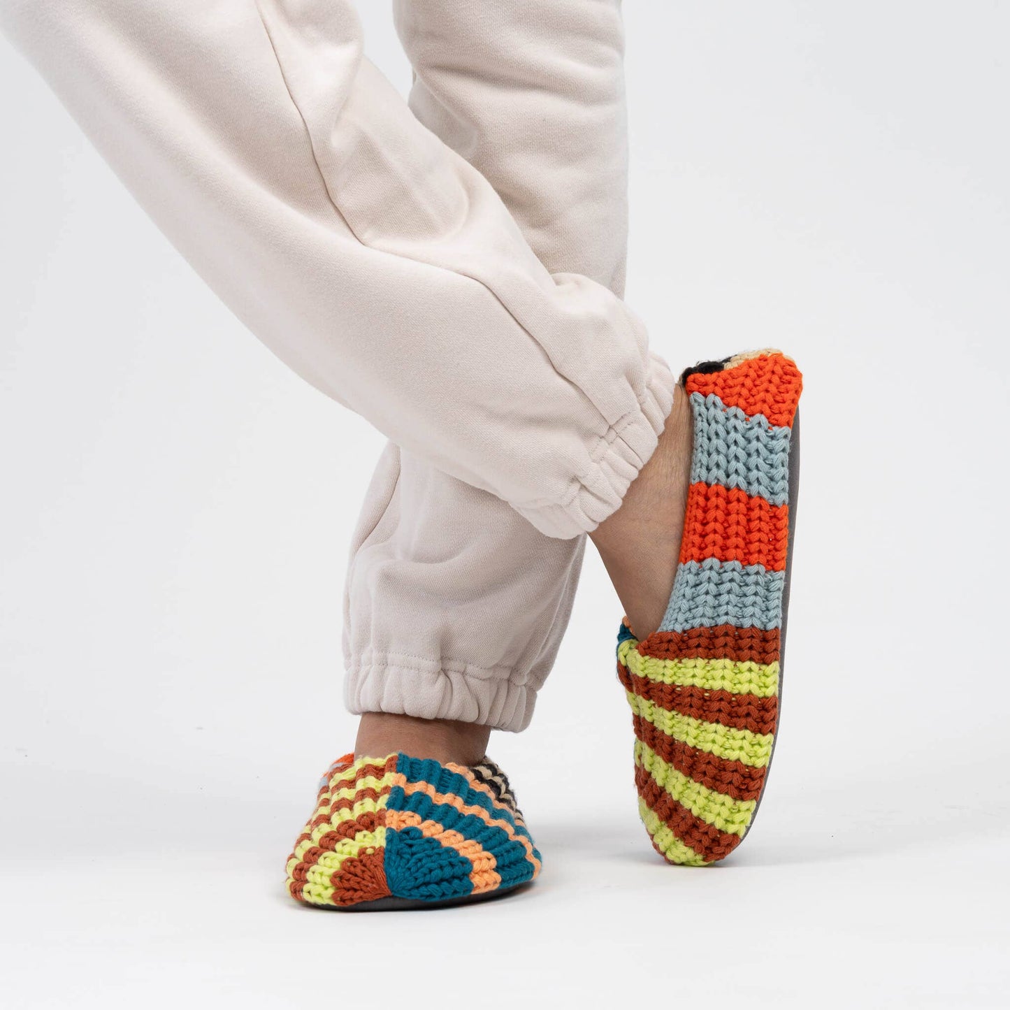 Pantoufles Patchwork Stripe Rib Slippers - Verloop