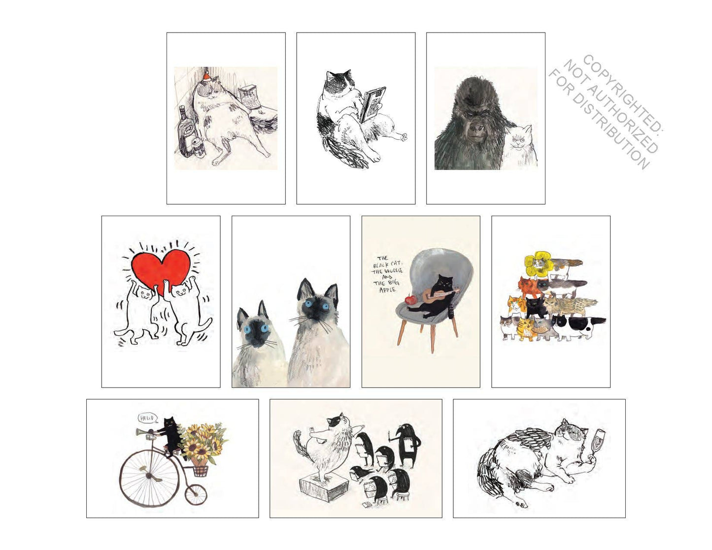 100 cartes postales Cat Box - Raincoast