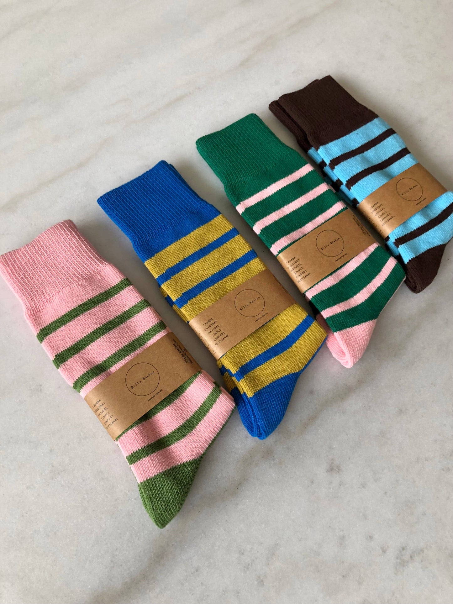 Chaussettes Rayees MAKINO POP STRIPE HIGH SOCKS - Billy Bamboo -