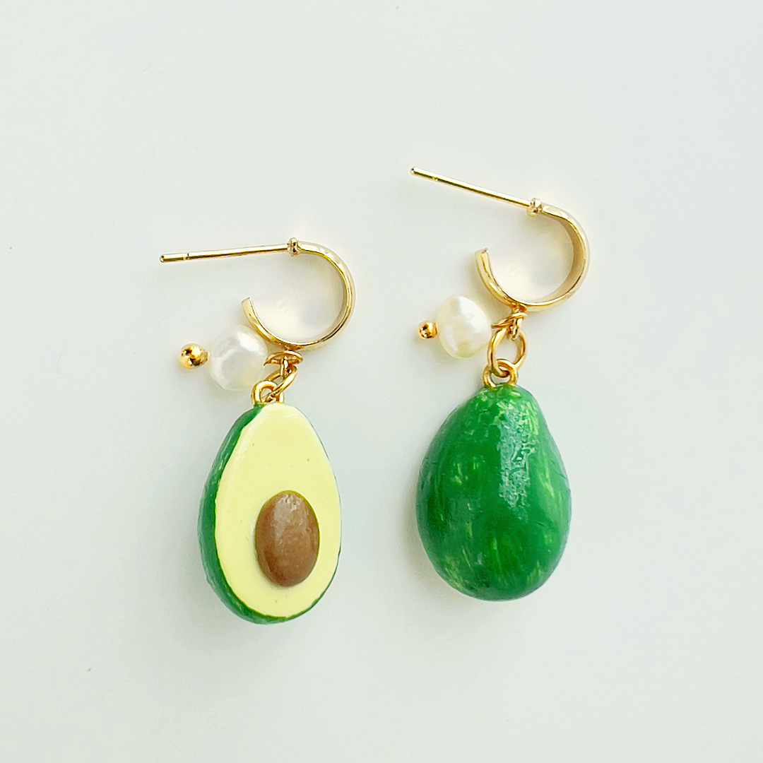 Boucles d'oreilles avocat - Yellow Dots