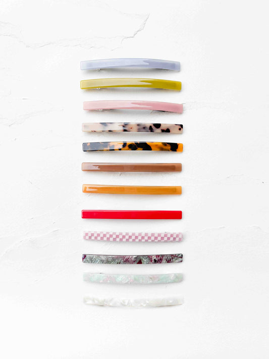 Barrette à cheveux fine en acétate - Tiepology