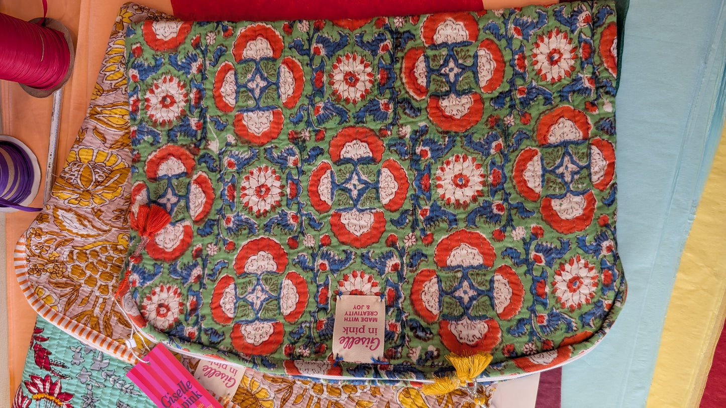 Housse d’ordinateur matelassée en coton  – Giselle in pink