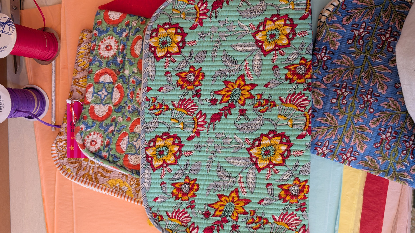 Housse d’ordinateur matelassée en coton  – Giselle in pink