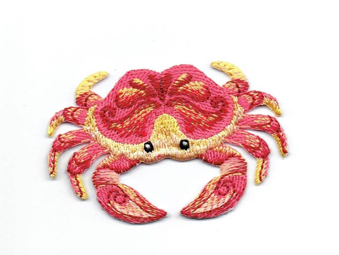 Patch brodé thermocollant ''Crabe'' Embroidered Iron on Patch