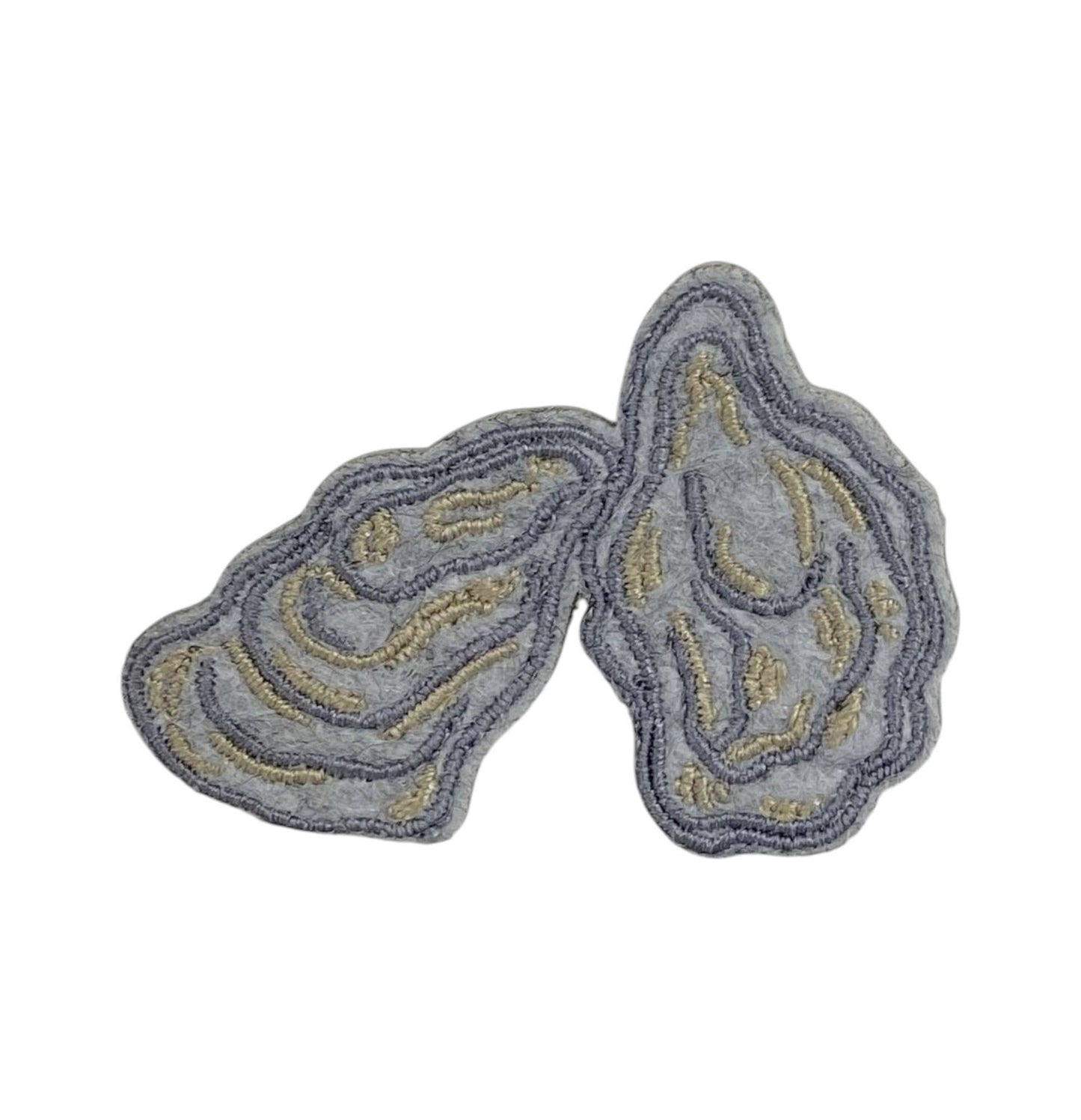 Patch thermocollant brodé ''Huitres'' Embroidered Iron on Patch