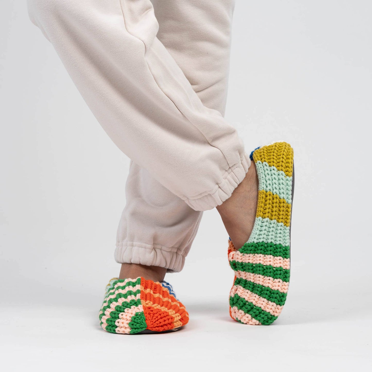 Pantoufles Patchwork Stripe Rib Slippers - Verloop