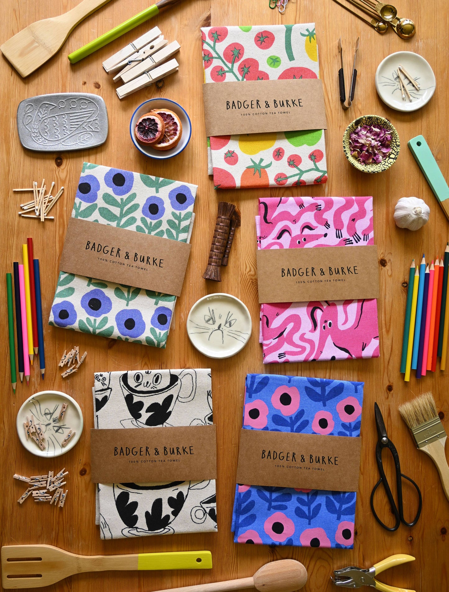 Linge a vaisselle Poppy Tea Towel - Badger & Burke