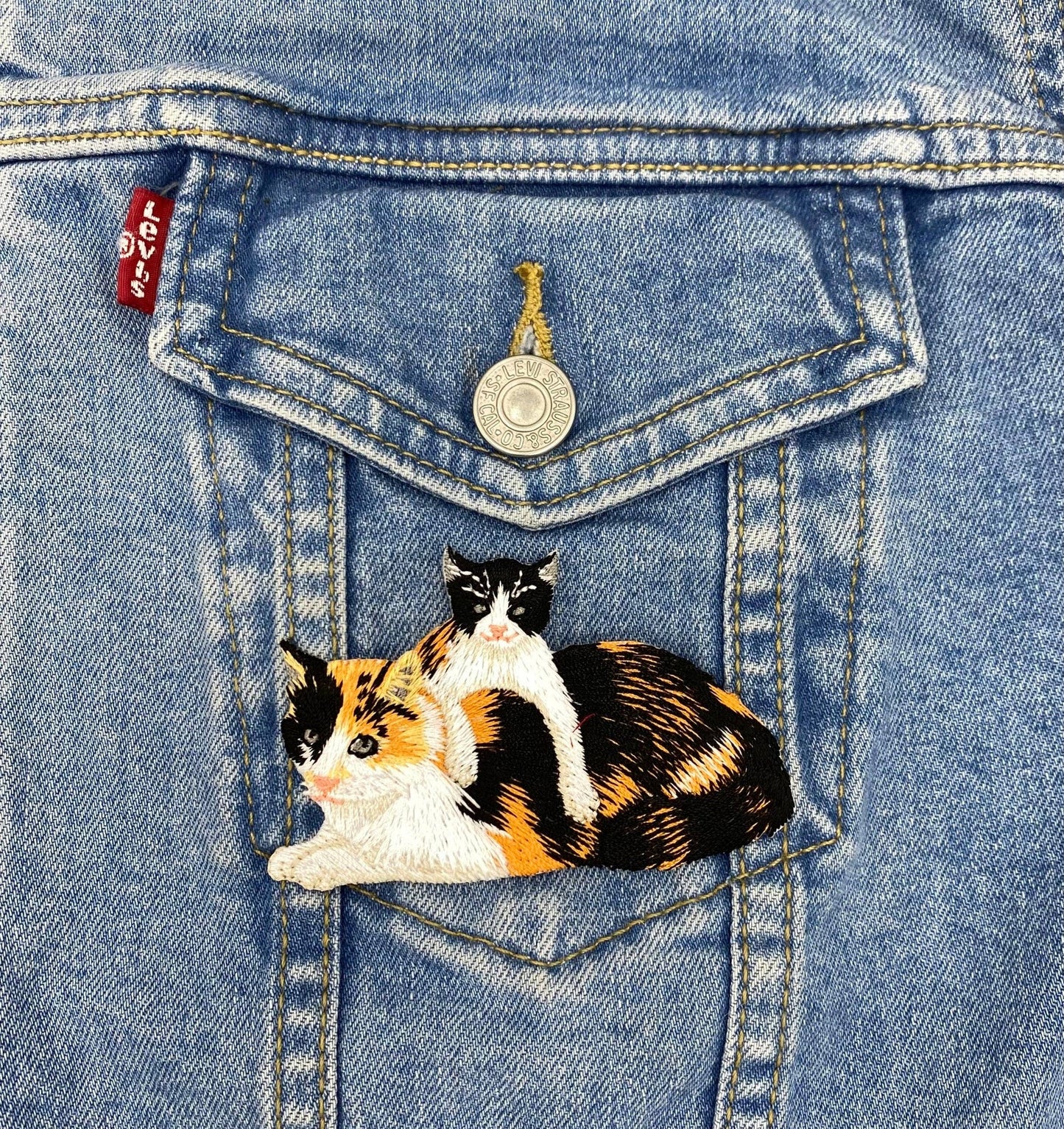 Patch thermocollant brodé ''Chats'' Embroidered Iron on Patch
