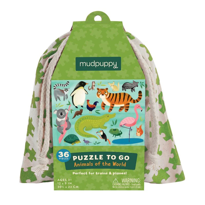 Puzzle to go - Casse Tête ANIMALS OF THE WORLD - Mudpuppy