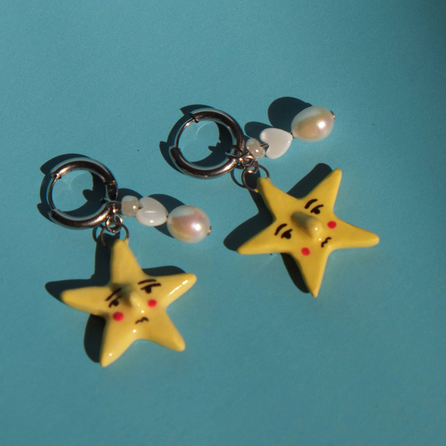 Boucles en Porcelaine ''Shooting Star Jaunes'' - Glaze Days