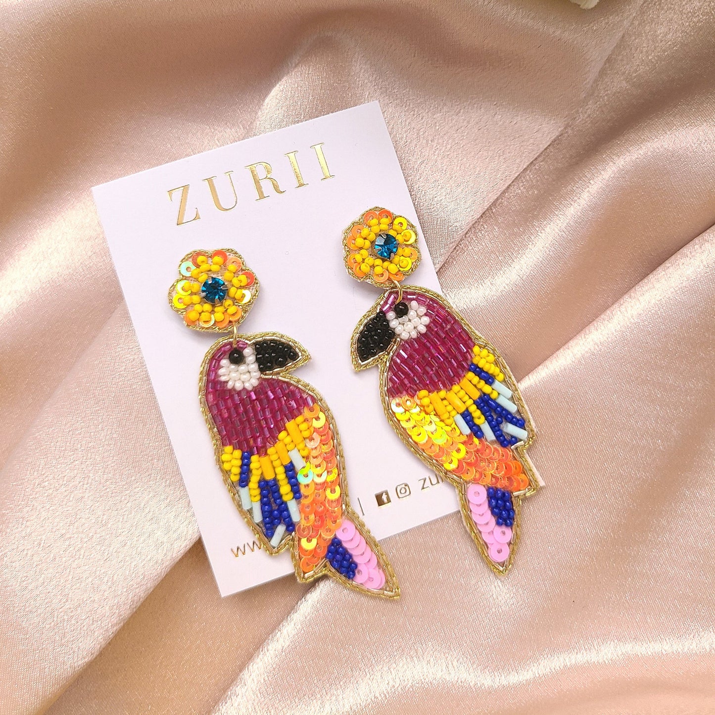 Collection of embroidery earrings-Zurii