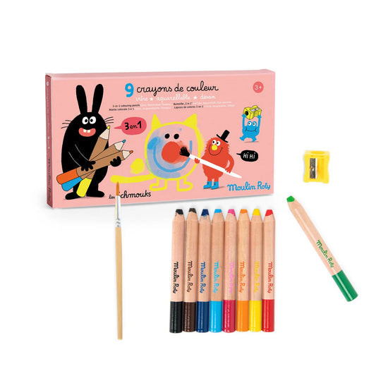 Schmouks - crayons 3 en 1 Colouring Pencils - Moulin Roty