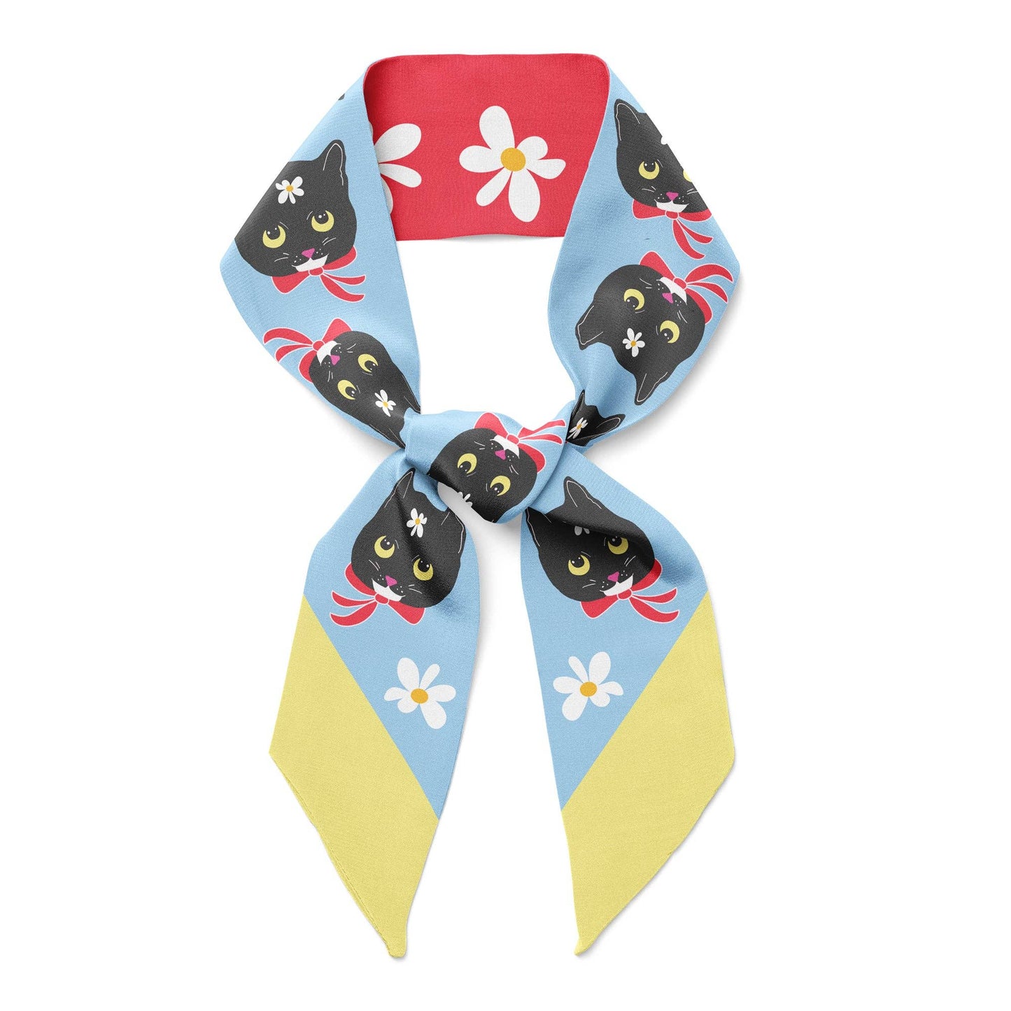 Foulard en soie 'NAOKO CAT' twilly Skinny Scarf - Centinelle