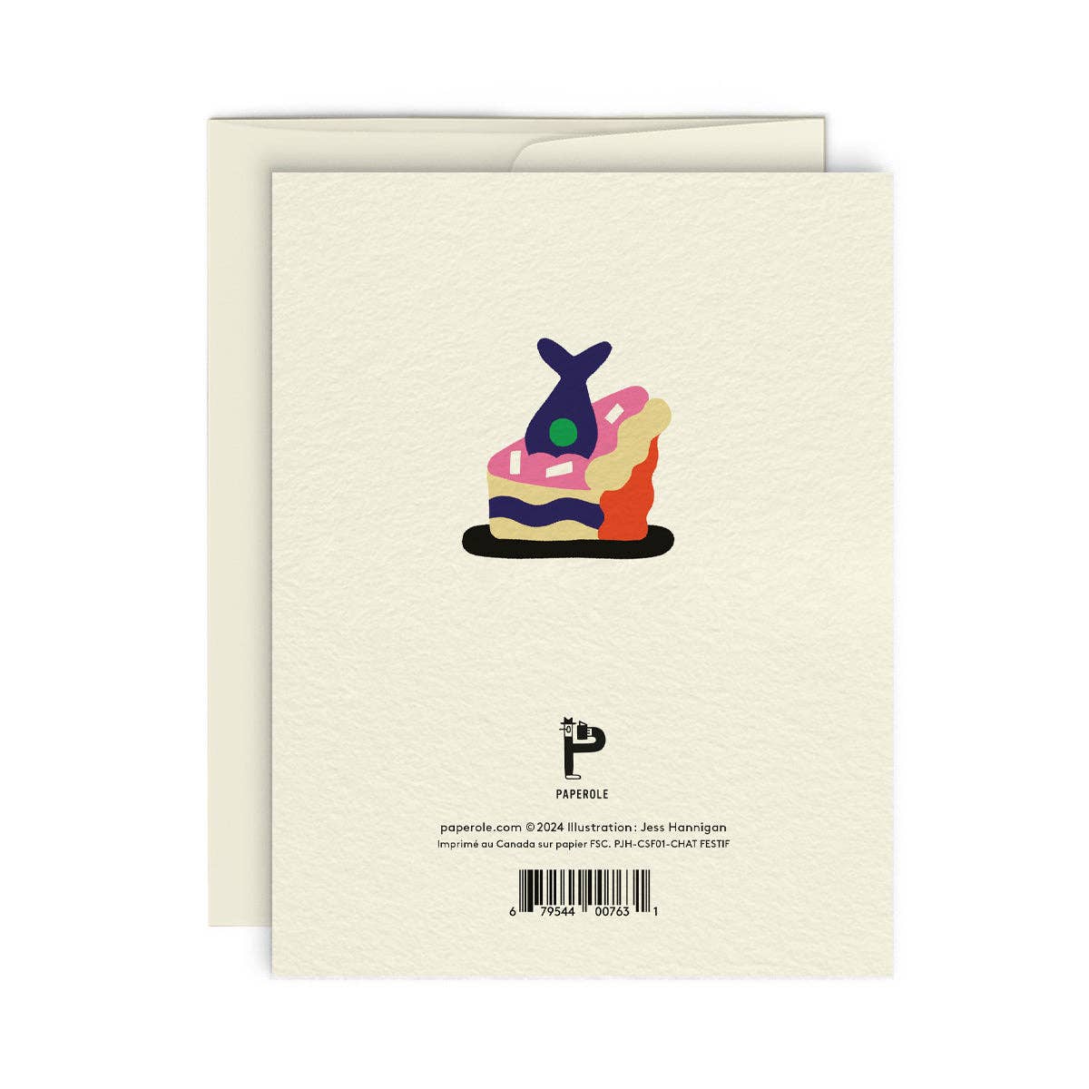 CHAT FESTIF — Carte de souhait - Greeting Card - Paperole