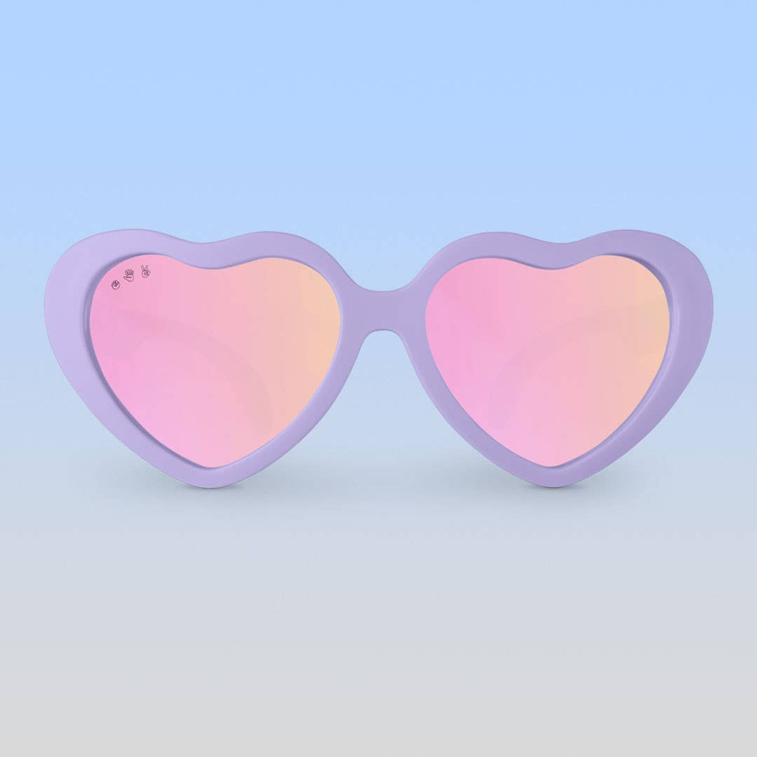 Lunettes de soleil enfants en Coeur Lilas - Lilac Heart Sunglasses - Roshambo