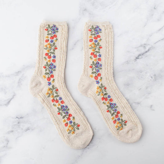 Chaussettes fraises vintage - Tiepology