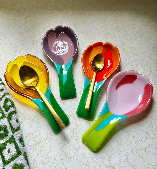 Repose-cuillère "Tulipe" spoon rest - Cold Heart Glass Co.