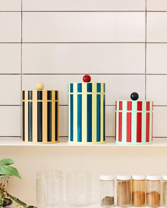 Boites rayées - Striped canisters - Dusen Dusen