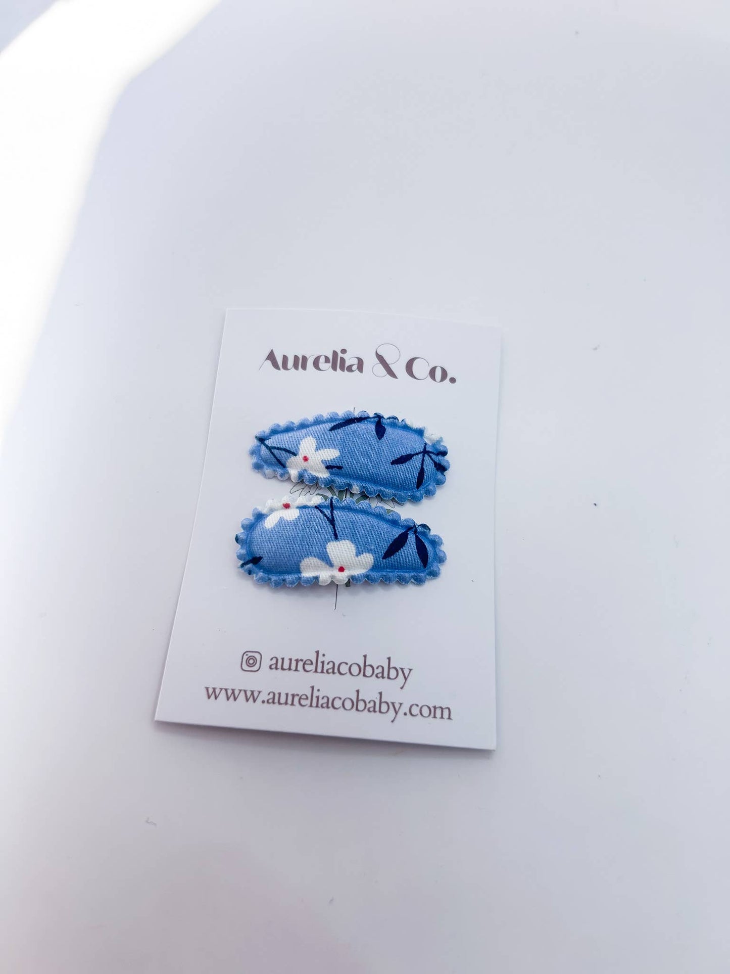 Mini barrettes en tissu pour bébé ''floral'' - Aurelia & Co.