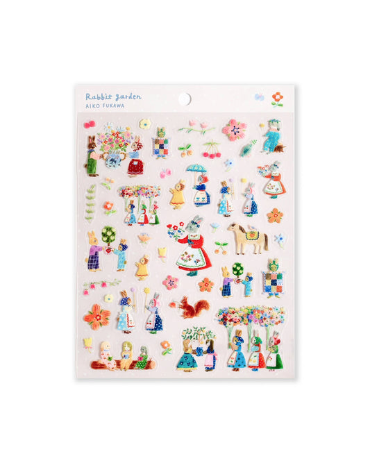 Feuille de Stickers Sheet - Rabbit Garden - Aiko Fukawa  Her Winter Flowers