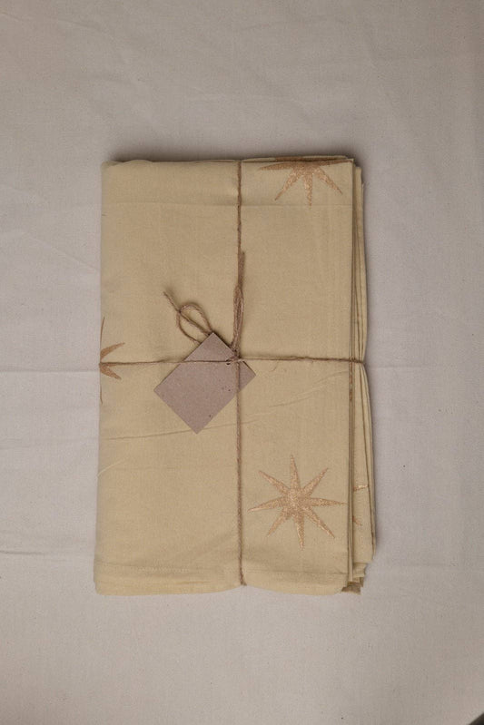 Nappe "Beige and Gold Star" Tablecloth- Twizzell