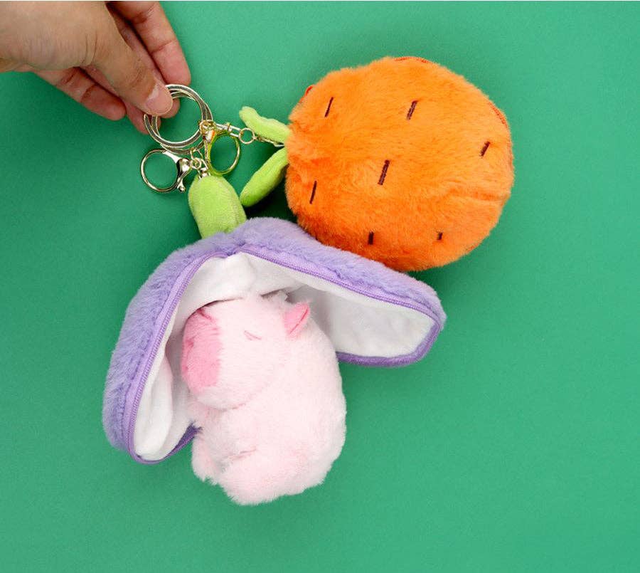 Porte-clés en peluche ''Surprise Fruit'' Plush Keyring - K-Wonderland