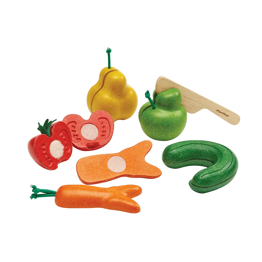 Ensemble de jeu avec fruits & légumes funky imparfaits - Wonkey Fruit & Vegetables - Plan Toys Canada