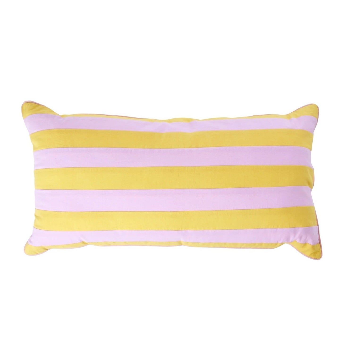 Coussin rayé rose et jaune  - RICE by RICE